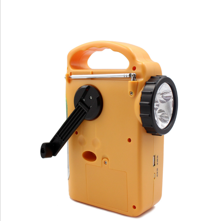 Radio AM FM Emergency Hand-cranked Light with Solar Charge and alarm off grid radio