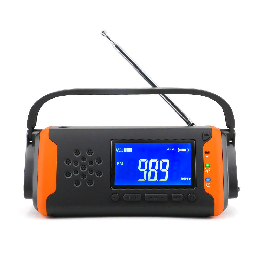 Handheld SOS alarm emergency disaster prevention radio with solar power