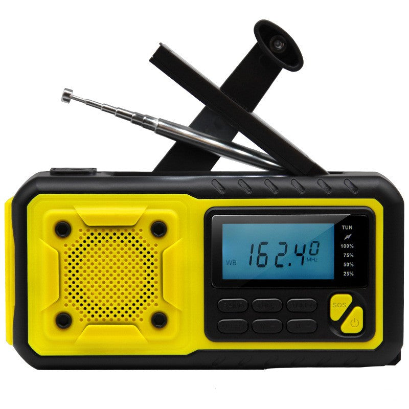 Radio multifuncional de emergencia manual solar