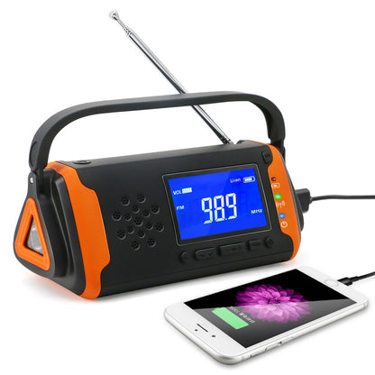 Handheld SOS alarm emergency disaster prevention radio with solar power