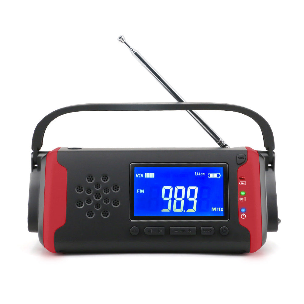 Handheld SOS alarm emergency disaster prevention radio with solar power