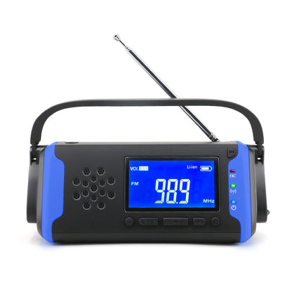 Handheld SOS alarm emergency disaster prevention radio with solar power