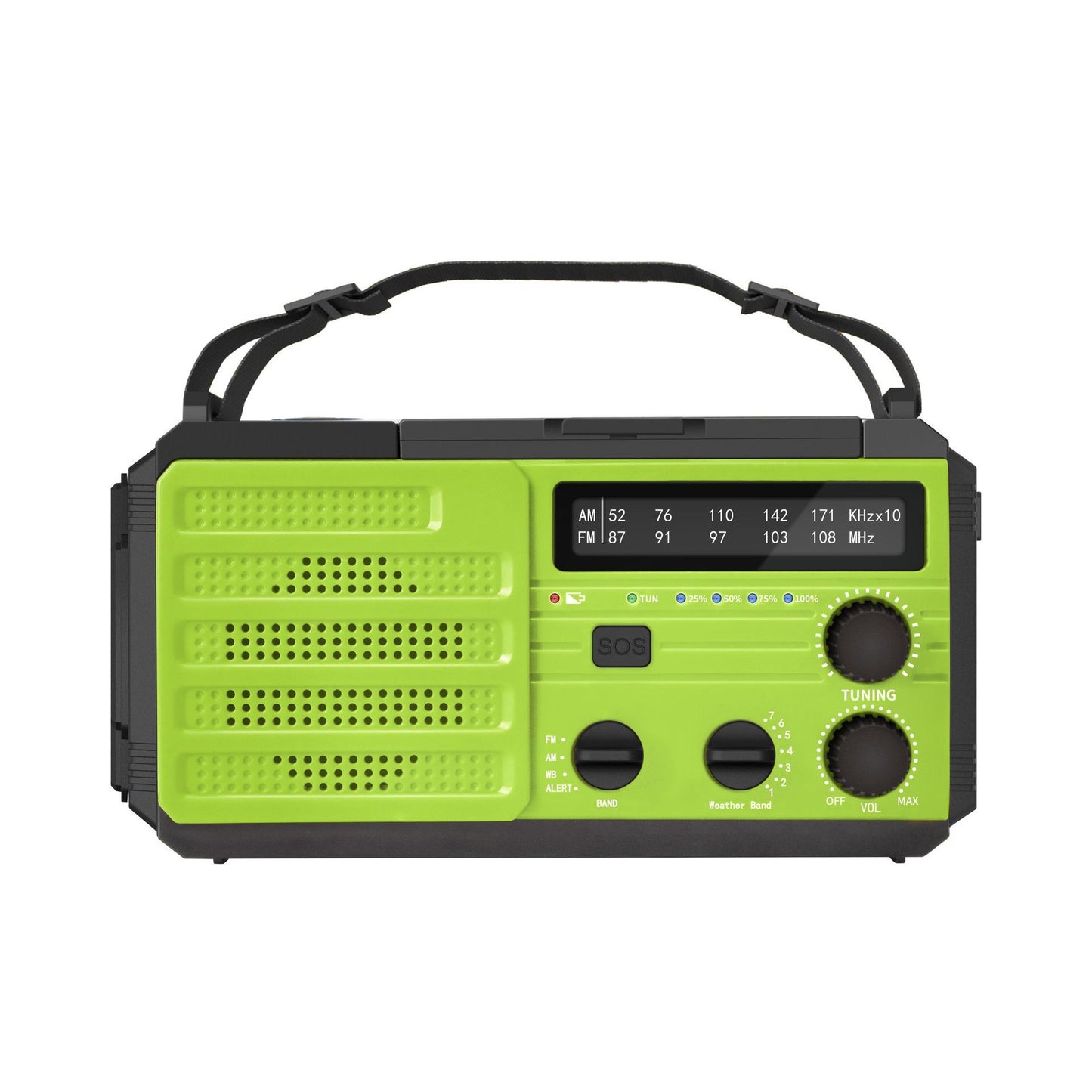 Radio de emergencia con energía solar para exteriores