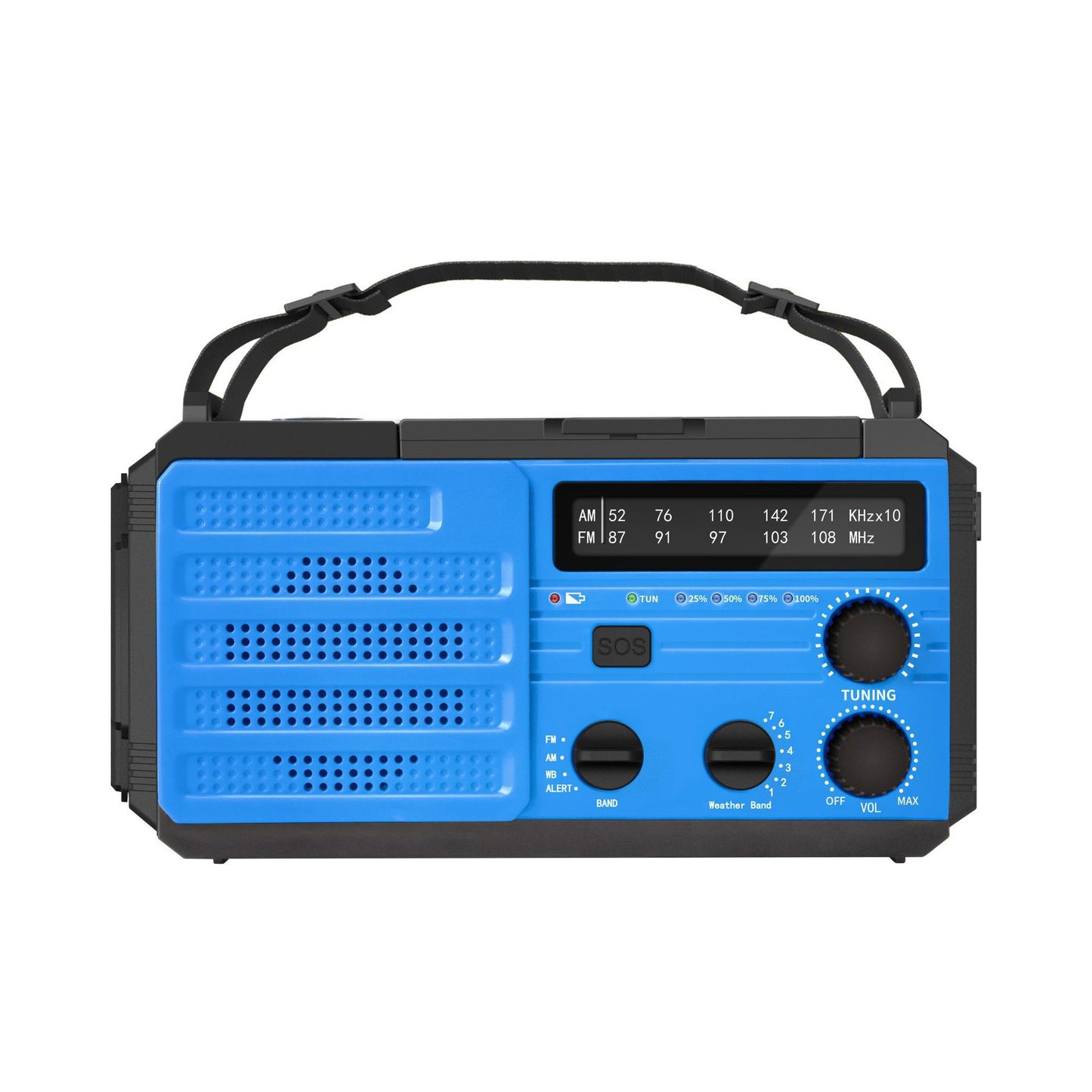 Radio de emergencia con energía solar para exteriores