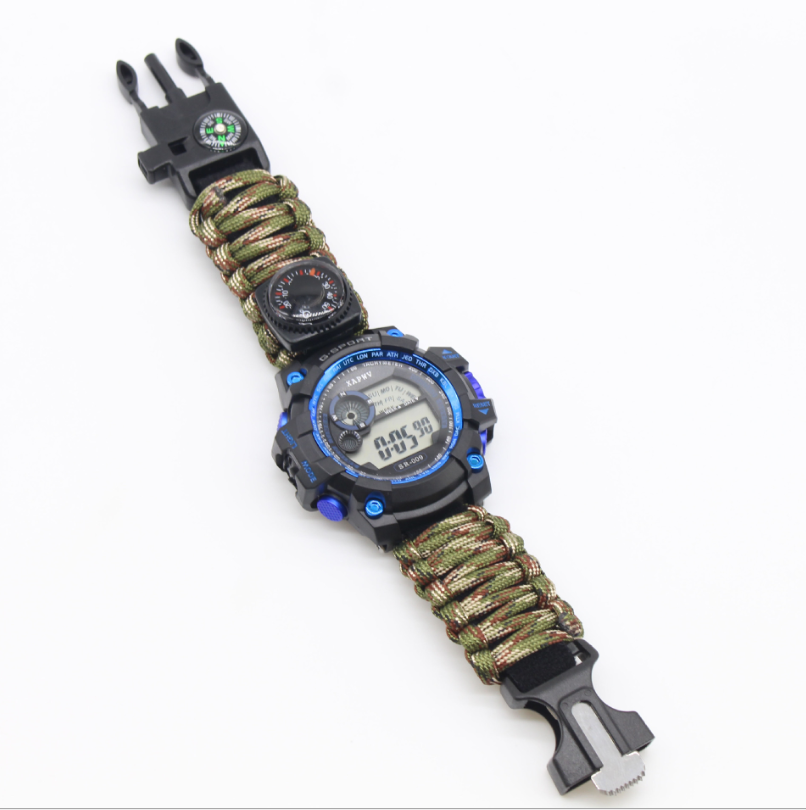 Multi-Function Watch with firestarter compass night vision