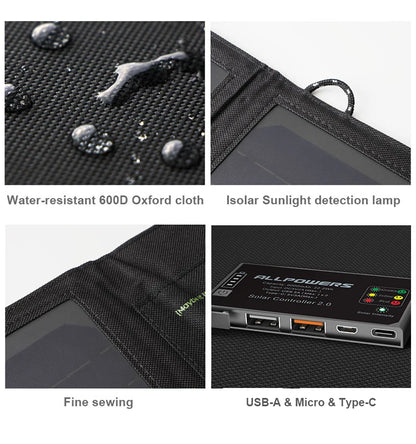 Portable solarpanel sos emergency off grid power station 5V21W and Bulit-in 10000mAh battery