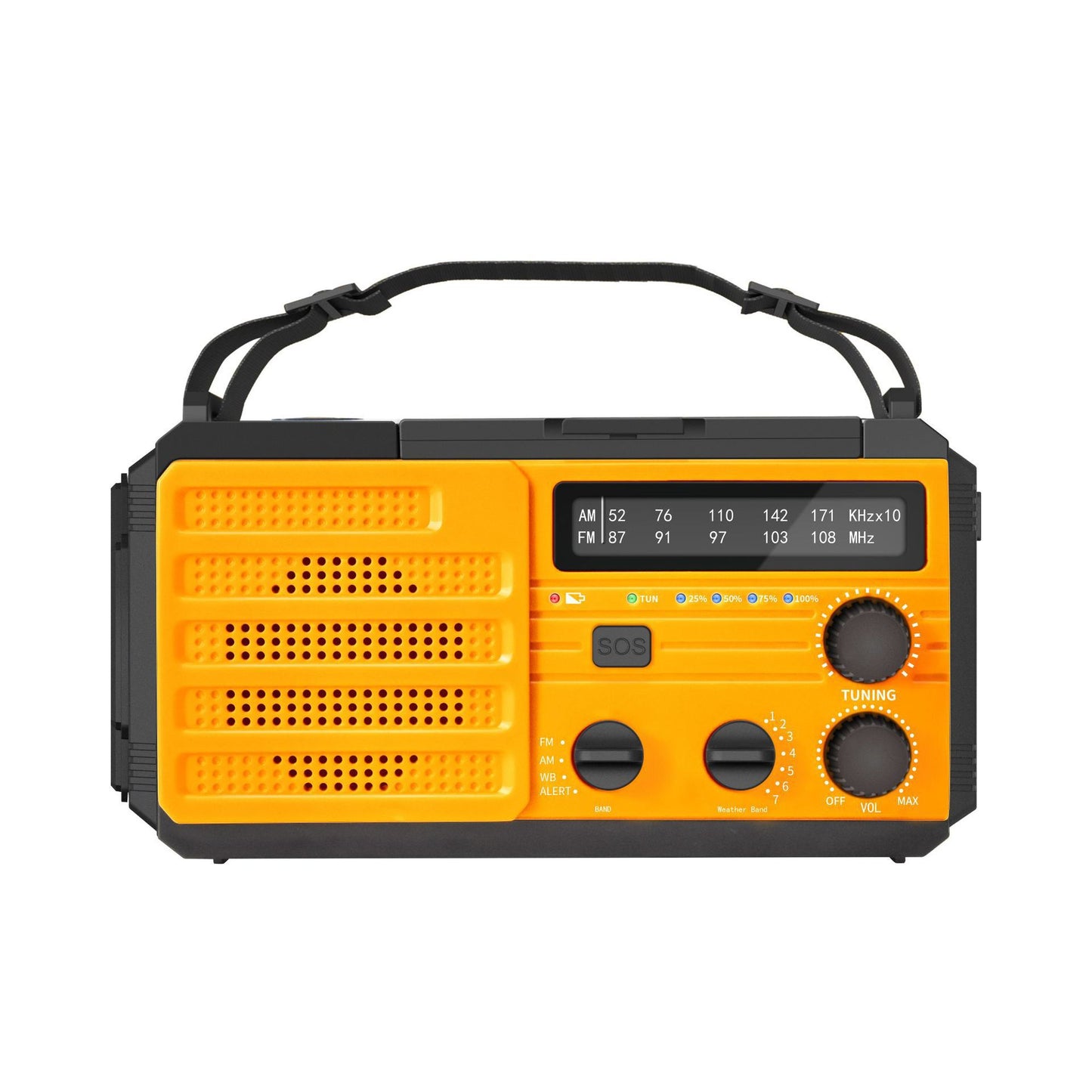 Radio de emergencia con energía solar para exteriores