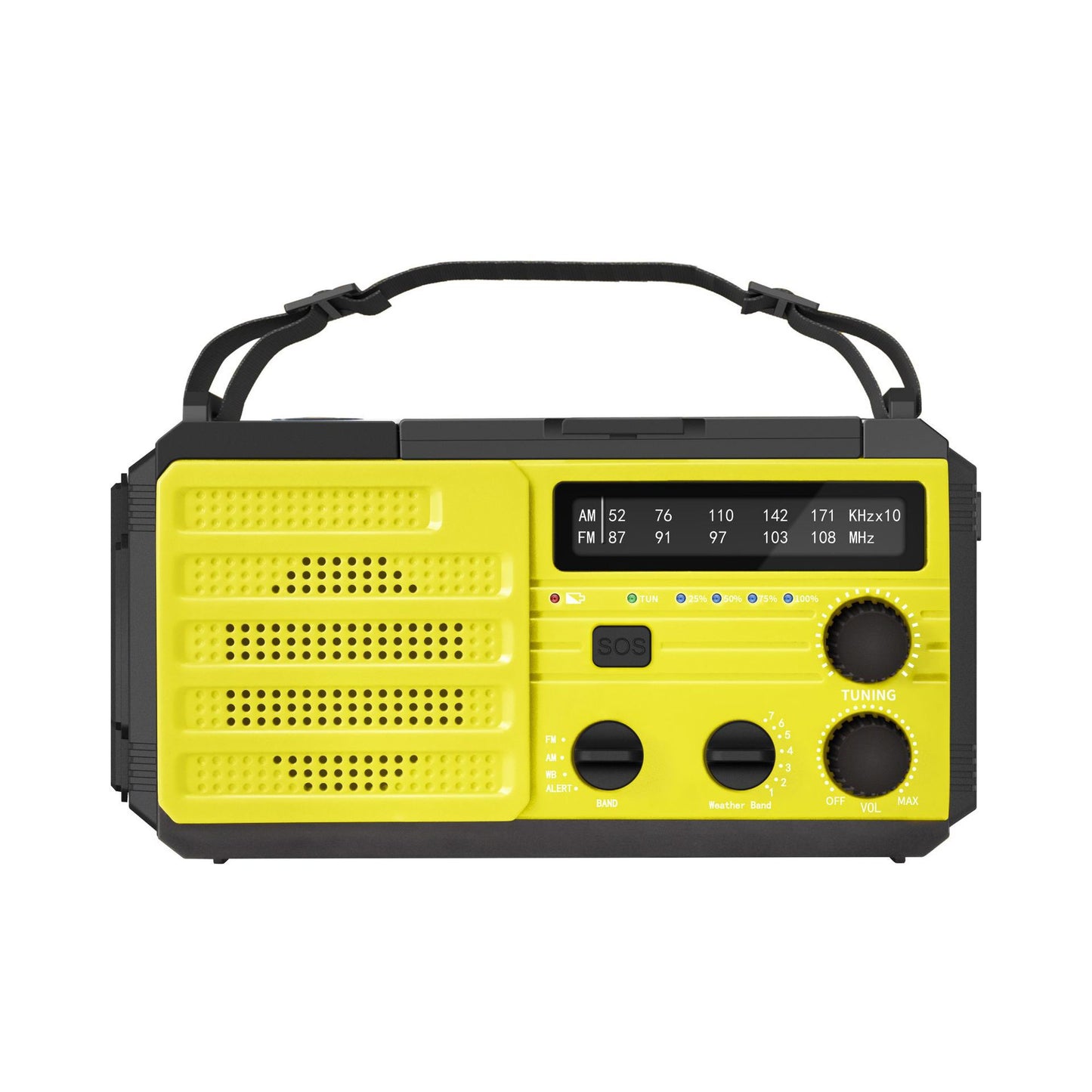 Radio de emergencia con energía solar para exteriores