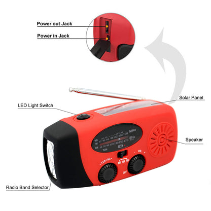 Radio de emergencia solar portátil