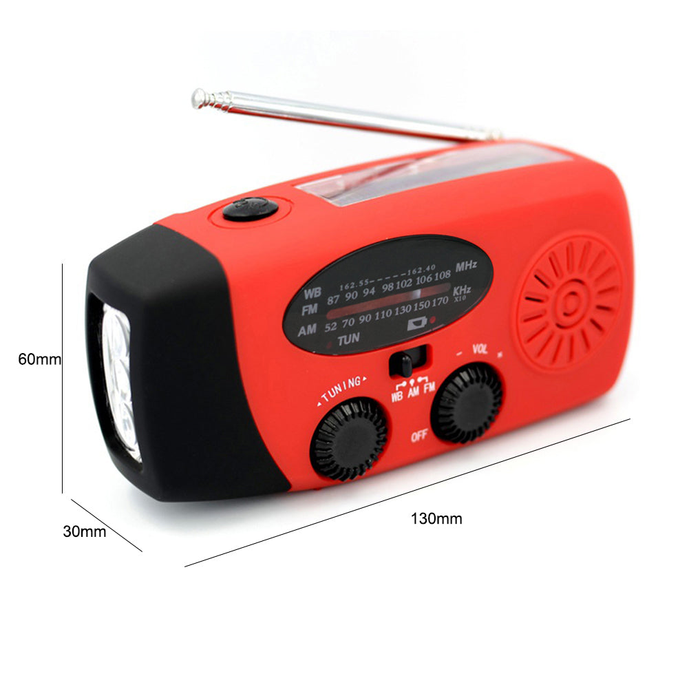 Handheld solar panel emergency radio